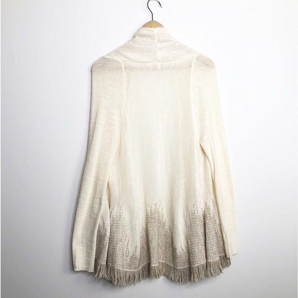 MOTH by Anthropologie Nevis Cream, open closure duster cardigan - Picture 4 of 16